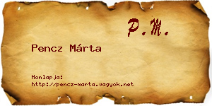 Pencz Márta névjegykártya