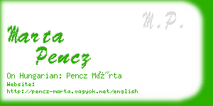 marta pencz business card